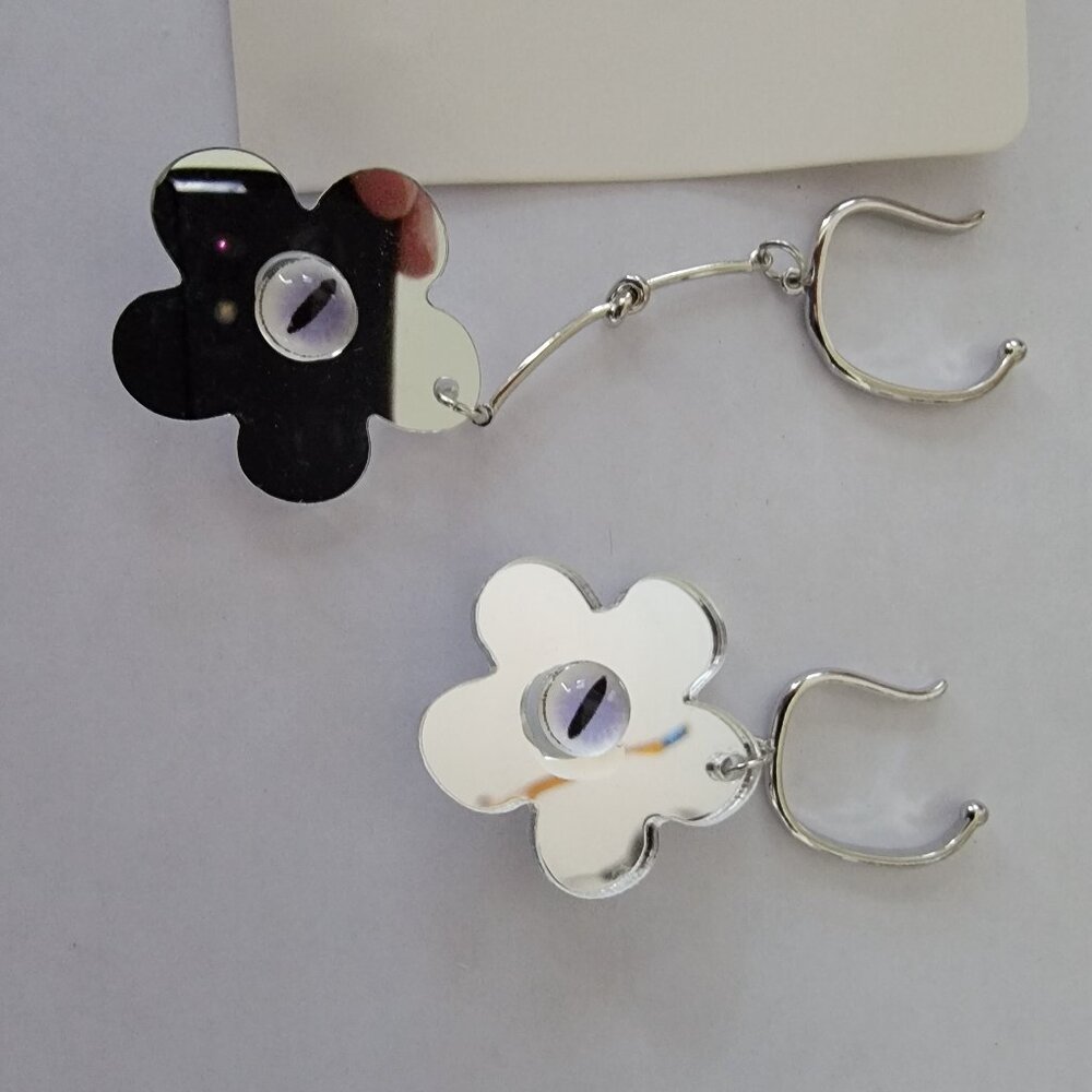 Floral Mirrored MOD Ear Cuff or Earrings